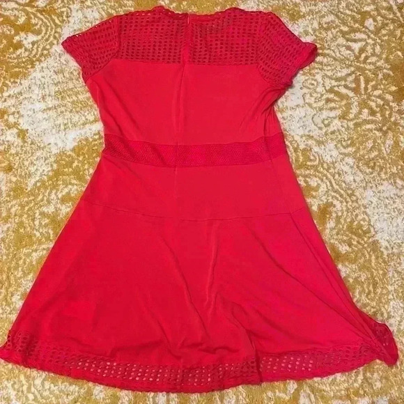 Michael Kors fit in flare mesh stretch little red dress, XL - Picture 4 of 5